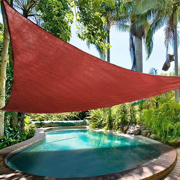 16.5' UV Proof Triangle Medium Sun Shade Sail Pool Outdoor Deck Yard Cover Red 